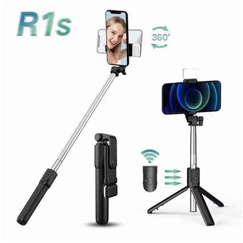 Jual Tongkat Selfie Tongsis R1s Dilengkapi Lampu Led Dan Tomsis Fitur