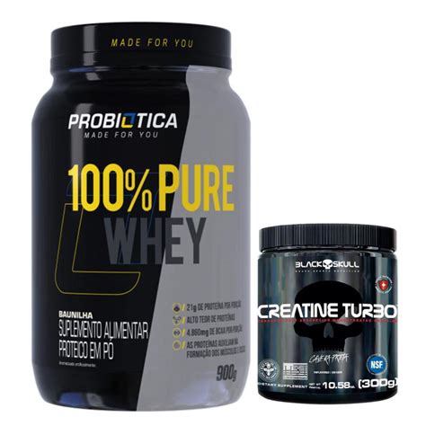 Kit Pure Whey G Probi Tica Creatina Turbo G Black