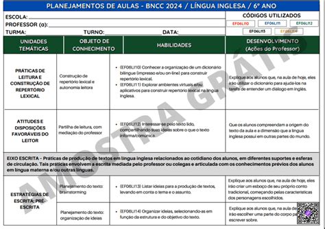 Planos De Aula De Inglês Prontos Pdf