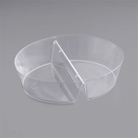 Visions 3 3 4 Clear Plastic Mini Dual Compartment Dish 10 Pack