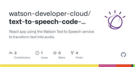 GitHub - watson-developer-cloud/text-to-speech-code-pattern: React app ...