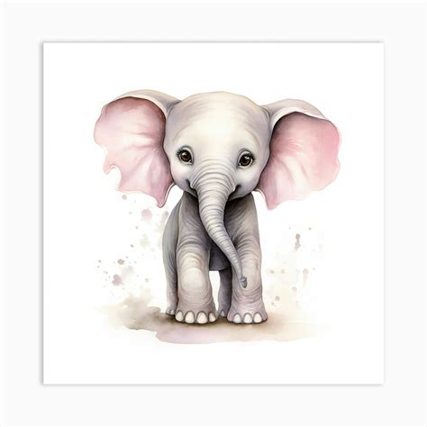 Baby Elephant Art Print By Aidyrose Fy