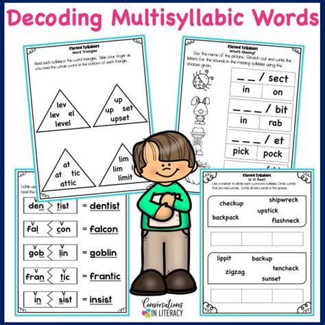 Free Closed Syllables Decoding Multisyllabic Words Activities Conversations In Literacy