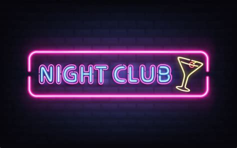 Free Vector Night Club Cocktail Bar Bright Neon Retro Signboard