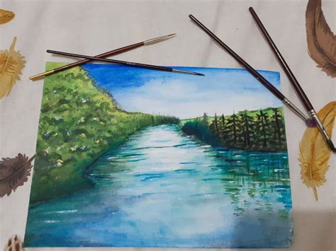 Landscape painting watercolor