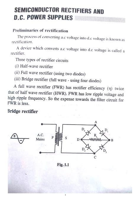 Rectifiers And Filter Circuits With Questions Bsc Physics Studocu