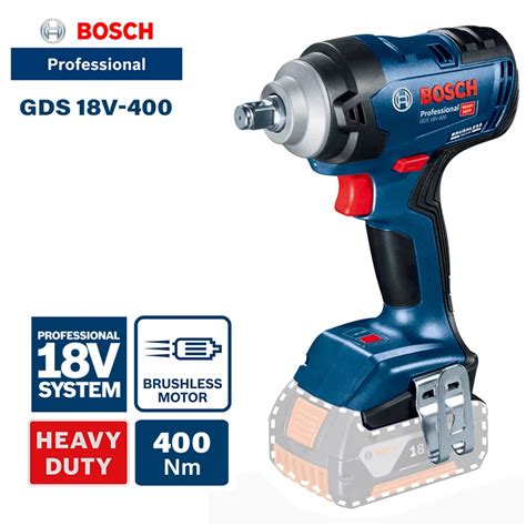 Bosch Gds 18v 400 Cordless Impact Wrench Machine 400nm Electric Wrench