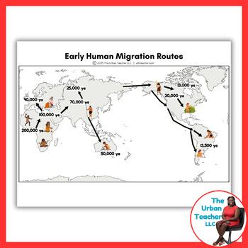 early human migration routes   africa poster  middle school