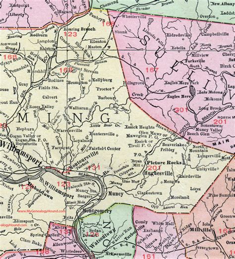 Lycoming County Pennsylvania 1911 Map By Rand Mcnally Williamsport Pa