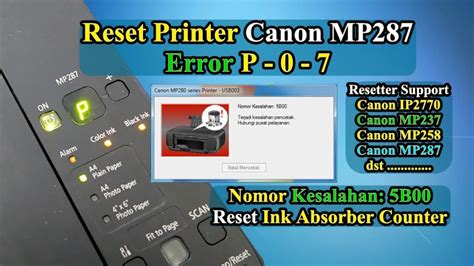 CARA RESET CANON MP280 CaraMembuat Web Id