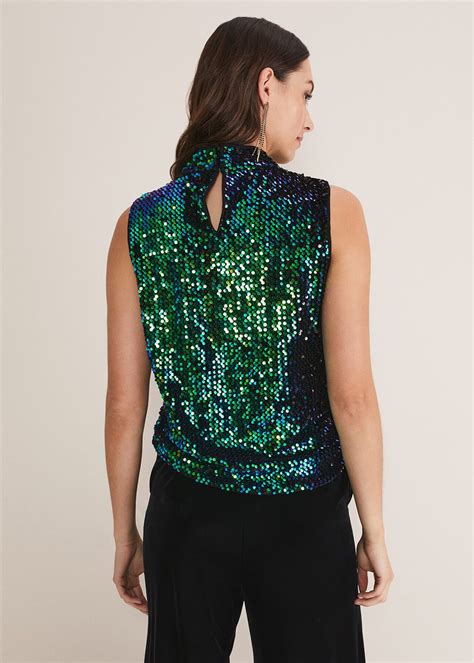 Tasha Sequin Sleeveless Top