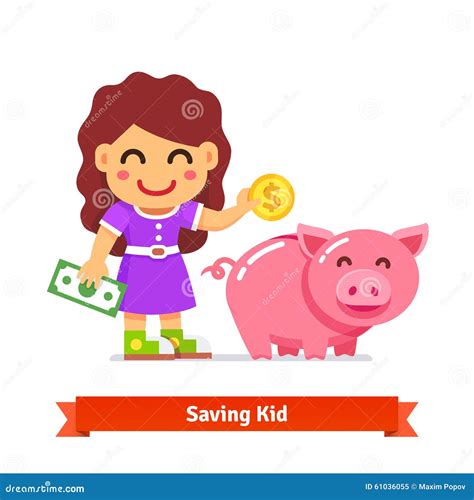 Children Finances And Savings Concept Stock Vector Image 61036055