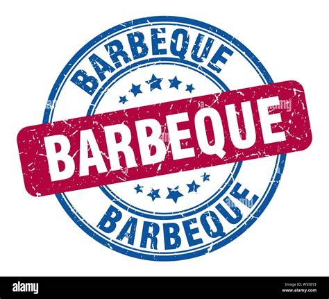 Barbeque Stamp Barbeque Round Grunge Sign Barbeque Stock Vector Image