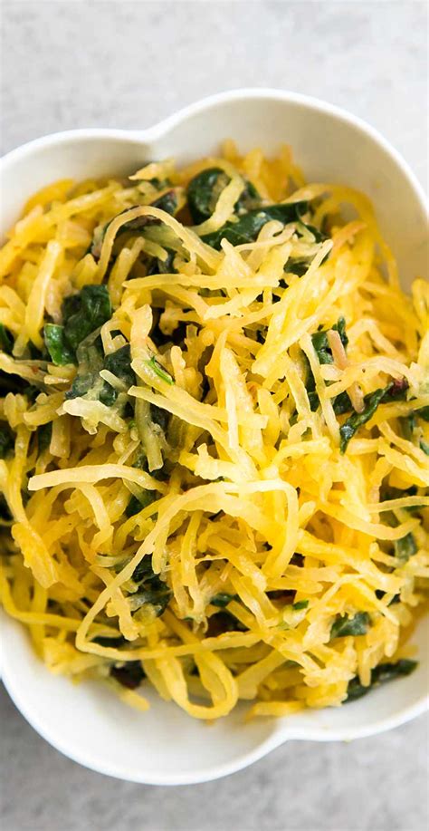 Sautéed Spaghetti Squash with Chard Bake then shred the spaghetti