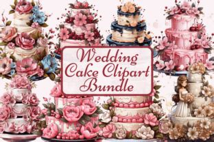 Wedding Cake Clipart Bundle Graphic By Craft Studios Creative Fabrica