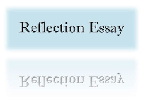 How To Write A Reflection