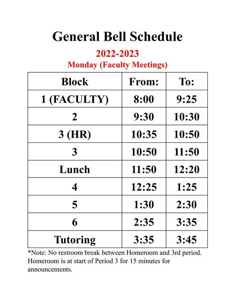 2022 2023 Bell Schedules By St Joseph Academy Issuu