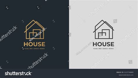 House Logo Gold House Symbol Geometric Stock Vector (Royalty Free ...