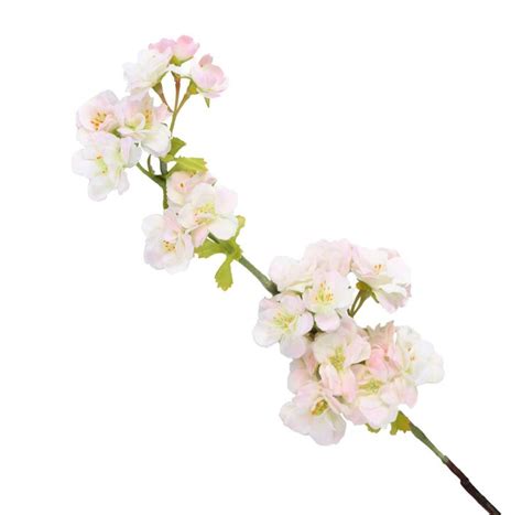 Artificial Cm Single Stem White And Pink Tipped Japanese Cherry