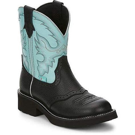 Justin Ladies Gypsy Gemma 8in Round Toe Boots Black