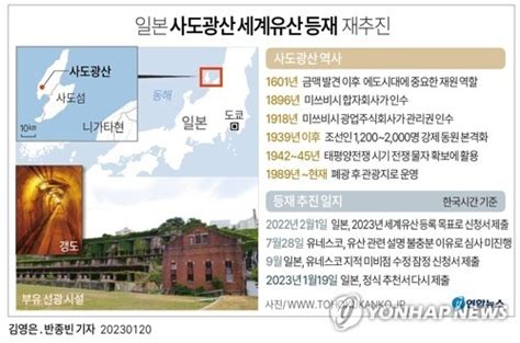 일본 조선인 강제노역 현장 사도광산 세계유산 재추천종합2보