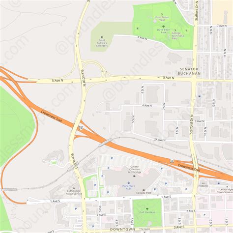 Lethbridge Modern Atlas Vector Map Boundless Maps