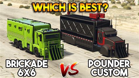 GTA 5 ONLINE NEW BRICKADE 6X6 VS POUNDER CUSTOM WHICH IS BEST