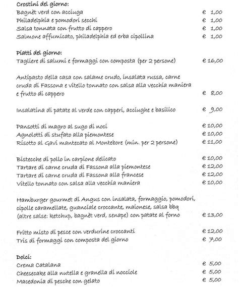 Menu Da Il Divino Osteria Ristorante Sale