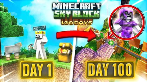 I Survived 100 Days Of SKYBLOCK In Hardcore Minecraft YouTube