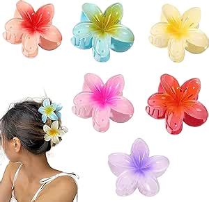 Excefore Flower Hair Clip Pcs Hawaiian Plumeria Flower Hair Claw