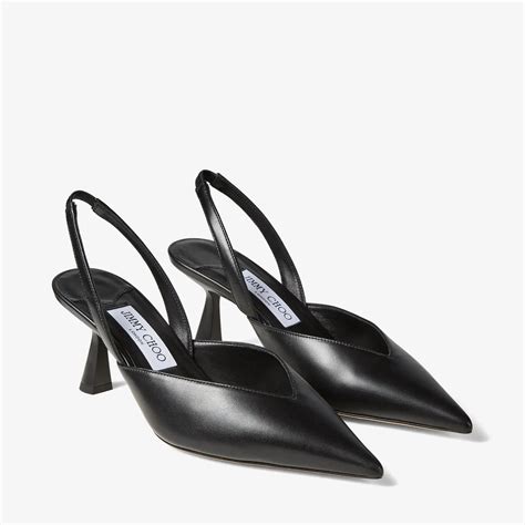 Maryanne Sling Back 65 黑色牛皮革露跟高跟鞋 新品系列 Jimmy Choo