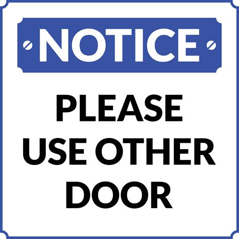 Please use other Door Notice 12003436 Vector Art at Vecteezy