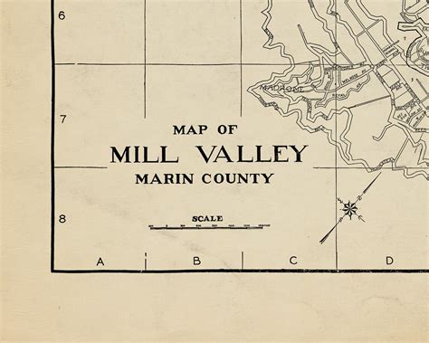 Mill Valley Marin County Map Mill Valley California Map | Etsy