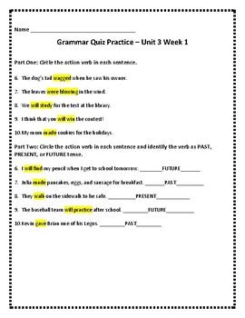 Wonders Th Grade Unit Week Grammar Practice By Megan Vicelli