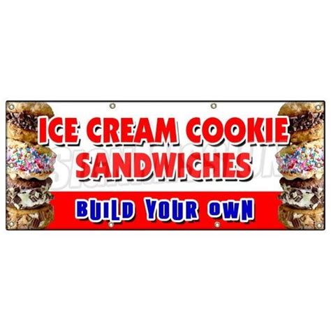 Signmission Ice Cream Cookie Sandwiches Build Your Own Banner Sign