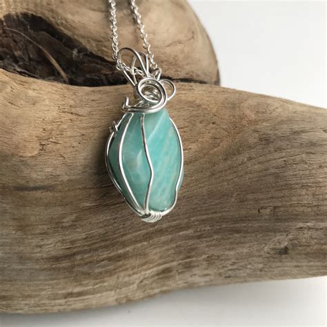 Amazonite Sterling Silver Pendant Etsy