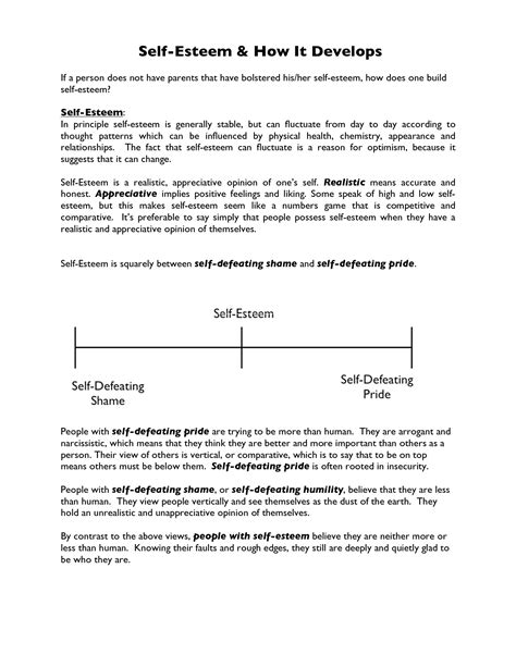 Self Defeating Behaviors Worksheets