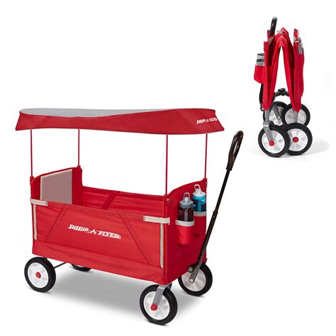 Radio Flyer 3 in 1 Off-Road EZ Fold Wagon with Canopy, Red Folding Wagon All-Terrain for sale ...