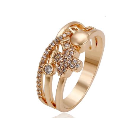 Anillo De Oro De K Con Dise O De Diamante Para Mujer Sortija Zirconia