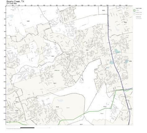 Zip Code Wall Map Of Brushy Creek Tx Zip Code Map Laminated Office Products