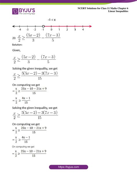 Ncert Solutions For Class 11 Maths Chapter 6 Linear Inequalities