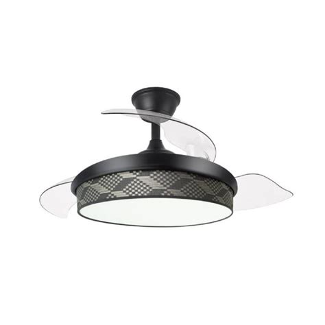 Ventilador De Teto Led Preto Cinza W Metal T Xtil Abs