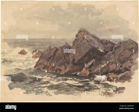 William Trost Richards, Seascape with Rocks, c 1890s, Seascape with ...