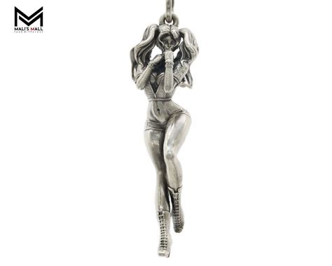 Sexy Girl Pendant Necklace S925 Silver Cute Naked Women Figure Pendant Erotic Necklace Cartoon