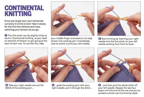 Continental Knitting Learn How To Knit Knitting For Beginners Knitting