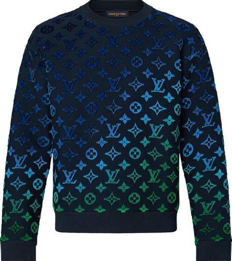 Louis Vuitton Navy Gradient Velvet Monogram Sweatshirt | INC STYLE