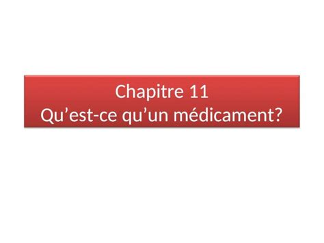 Ppt Chapitre 11 Quest Ce Quun Médicament I Les Formulations Voir