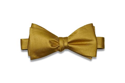 Gold Herringbone Silk Bow Tie (Self-Tie) – Aristocrats Bows N Ties