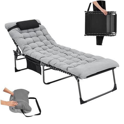 Snapklik KingCamp Oversized Adjustable Folding Chaise Lounge Chair