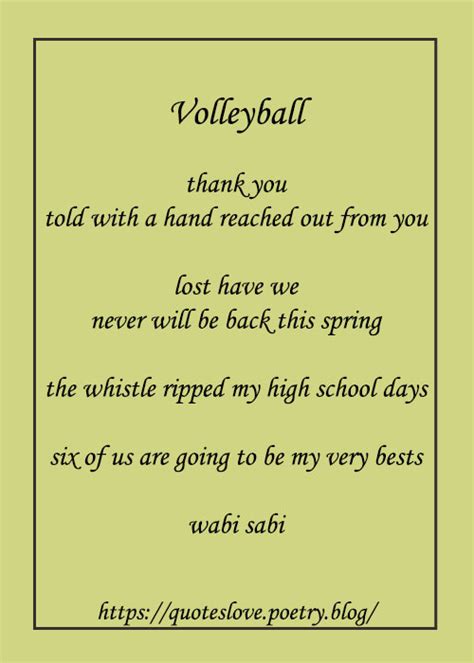 Volleyball Poems For Girls